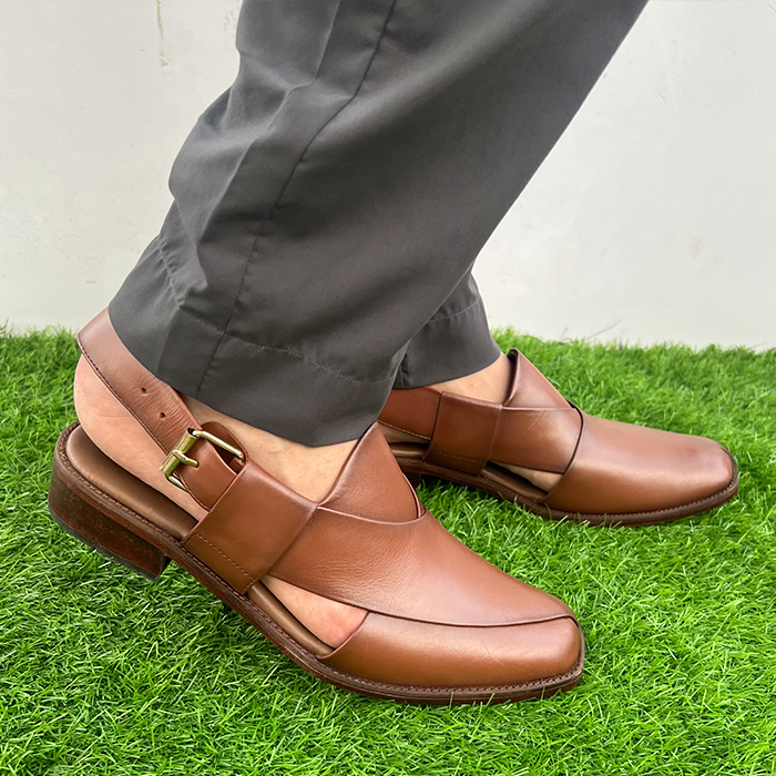 Leather Peshawari Chappal FT-1012 - Brown / 39 - shoes