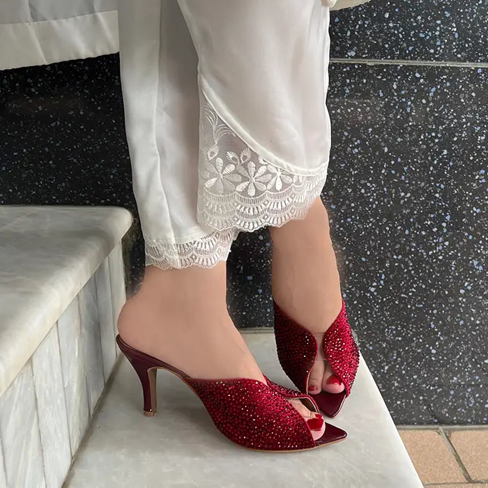 Fancy Heel 521 - Mehroon / 36 - Heel