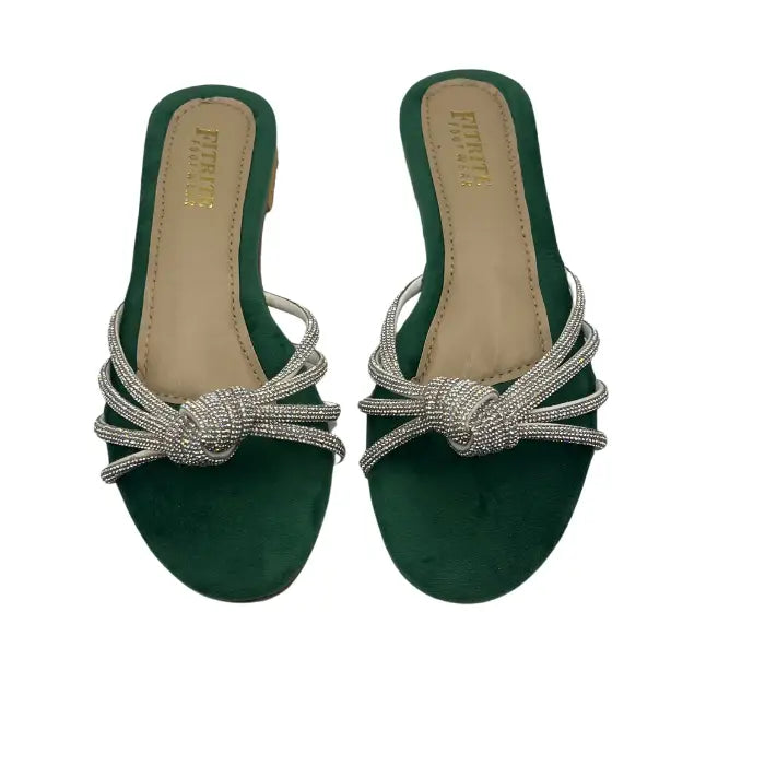 Fancy Slippers FT-1131 - Green / 36 - Flat Chappal