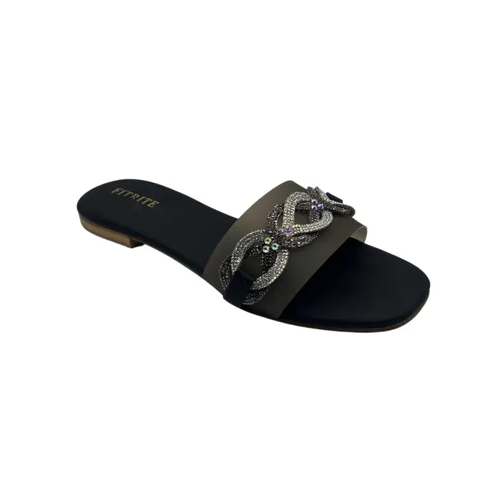 Flat Chain Slippers FT-09 - Black / 36 - Flat Chappal