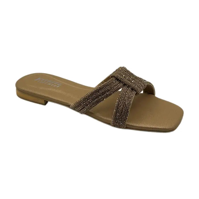 Funccy Slipper FT-1117 - Golden / 36 - Flat Chappal