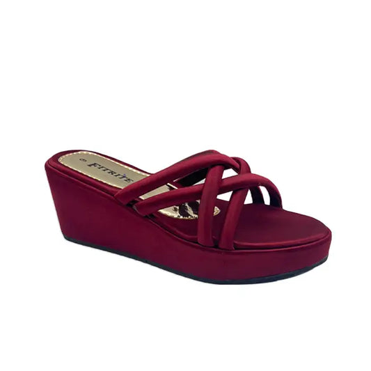 Plate Form Sole Slippers 303 - Mehroon / 36 - Slippers