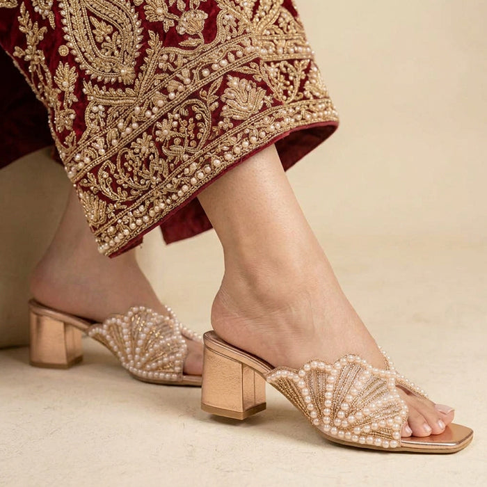 Fancy Pearl Slippers FT- 444