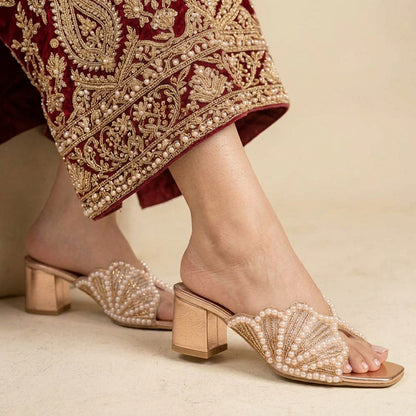 Fancy Pearl Slippers FT- 444