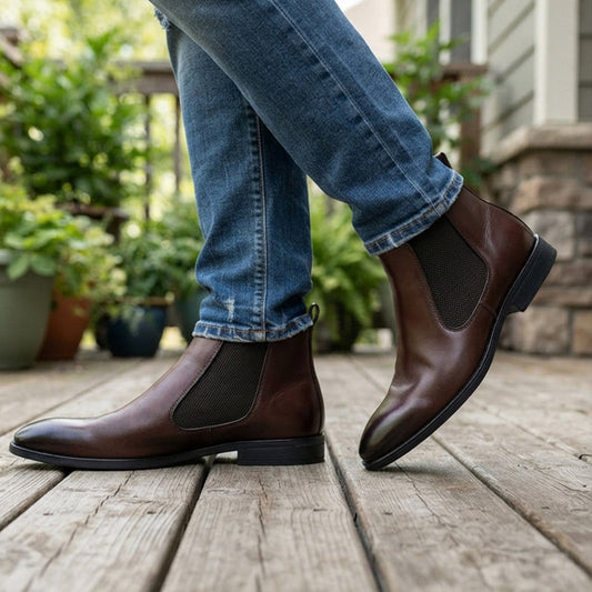 Half long leather  Chelsea Boots FT-1220