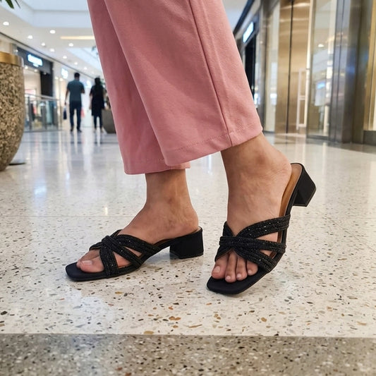 Block Heel Imported Stones FT-464
