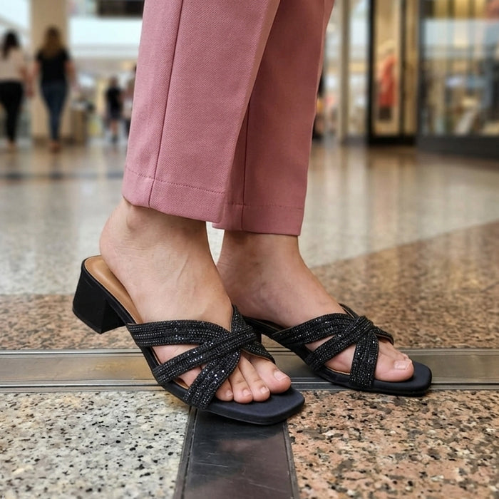 Block Heel Imported Stones FT-464