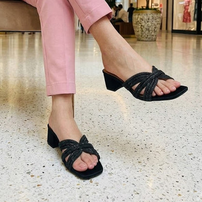 Block Heel Imported Stones FT-464