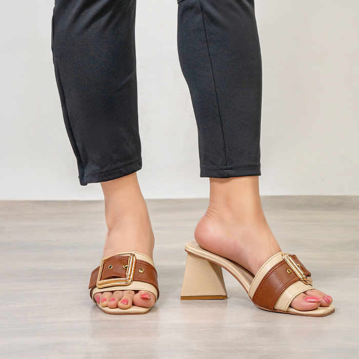 High Heel Buckle Slipper 514