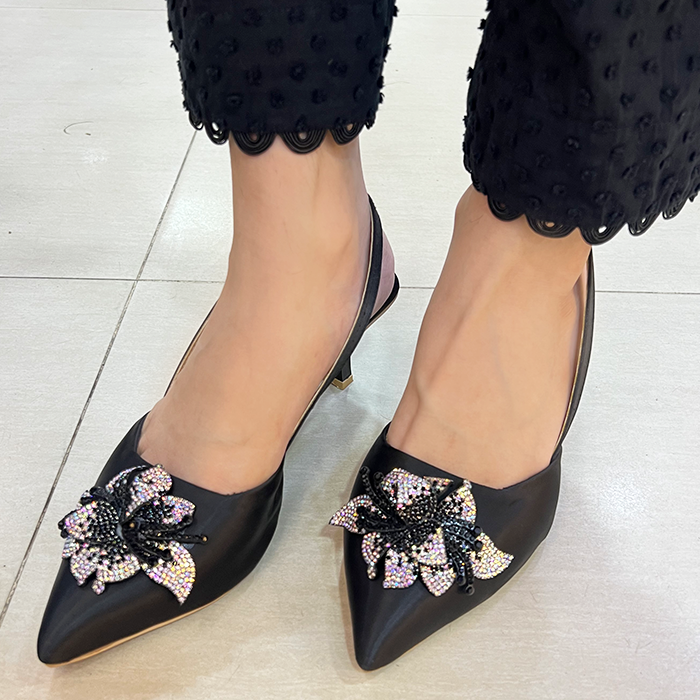 Pointed Toe French Heel FT-804 - Black / 36 - Heel