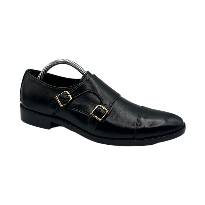 Cow Leather Double monk strap shoes FT-825 - Black / 41 - shoe