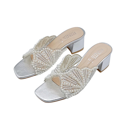 Fancy Pearl Slippers FT- 444