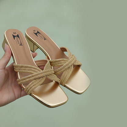 Block Heel Imported Stones FT-