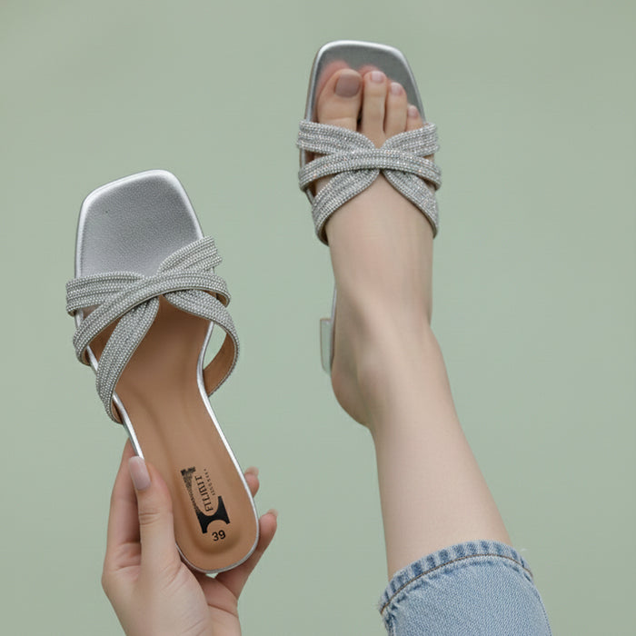 Block Heel Imported Stones FT-