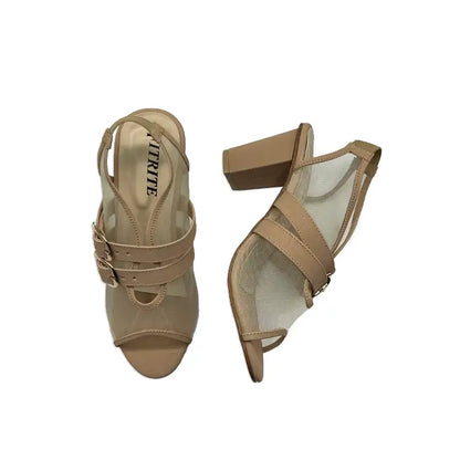 Block Heel Net Sandal FT-902 - Heel