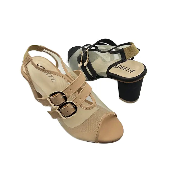 Block Heel Net Sandal FT-902 - Heel