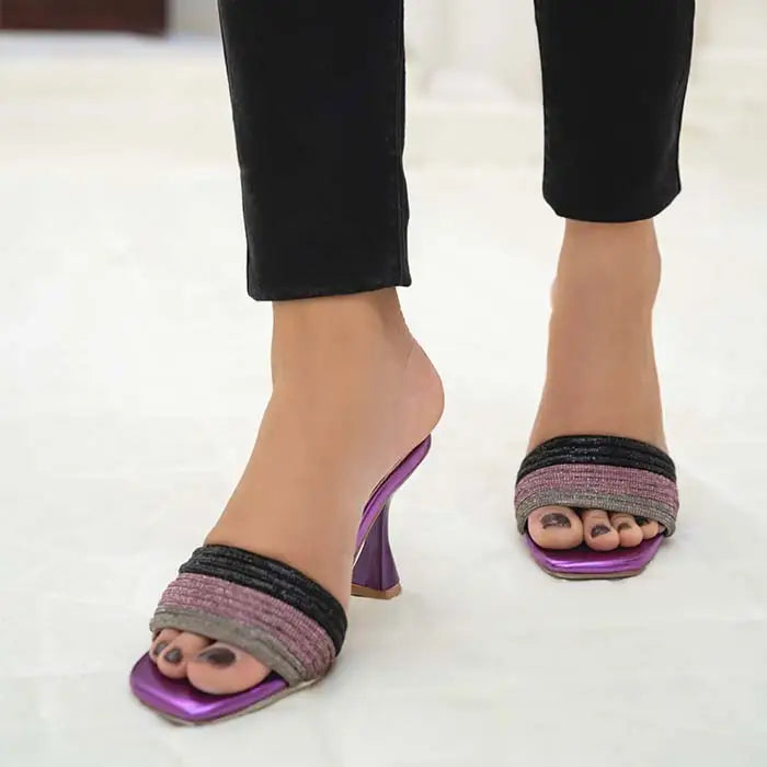 Fancy Slipper Heel - Purple / 36 - Heel