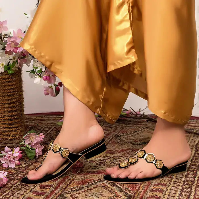 Flat Chappal FT-108 - Black / 36 - Flat Chappal