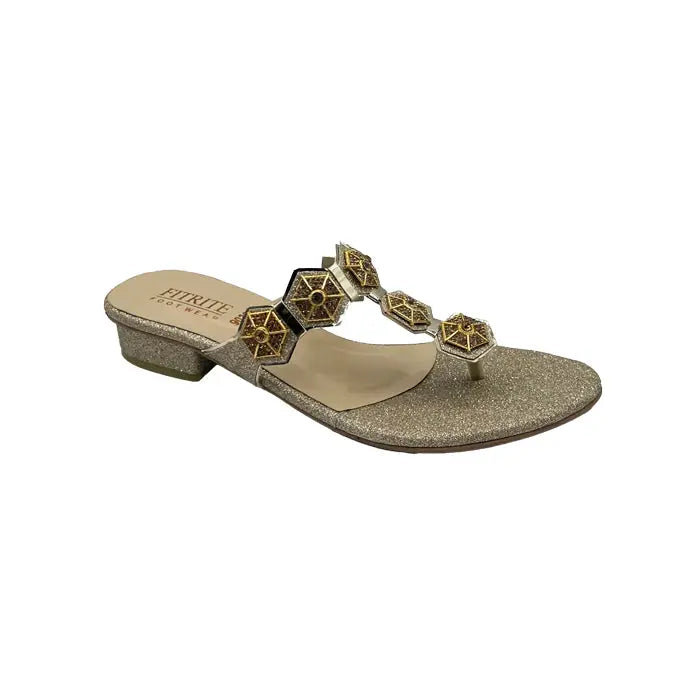 Flat Chappal FT-108 - Golden / 36 - Flat Chappal