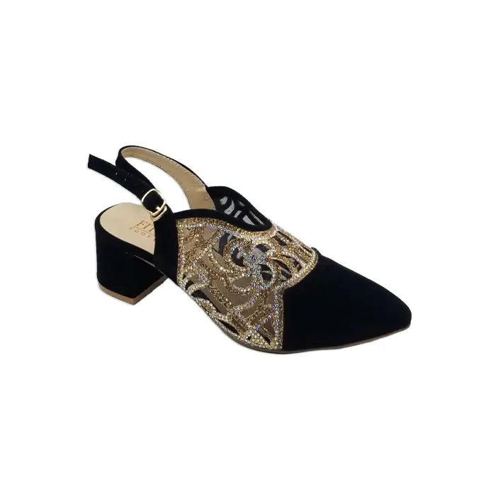Party Wear Coat Shoe Style Heel 1183 - Black / 36 - Bridal