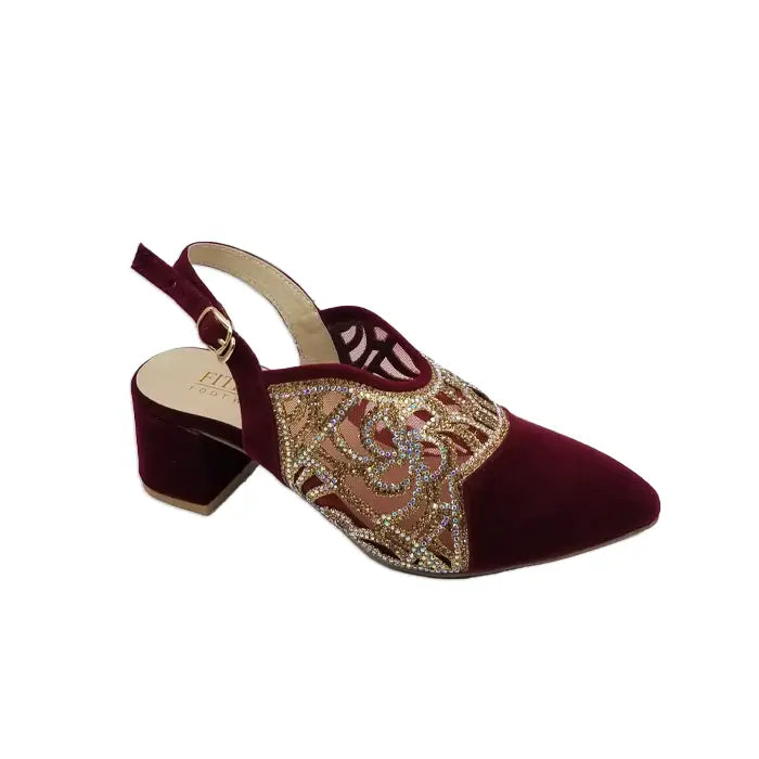 Party Wear Coat Shoe Style Heel 1183 - Mehroon / 36 - Bridal