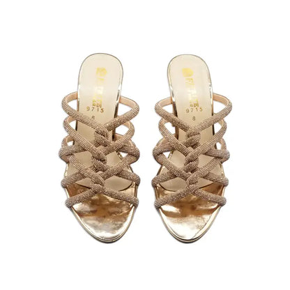 Peach Wedding Bridal Slip On Heels 505 - Heel