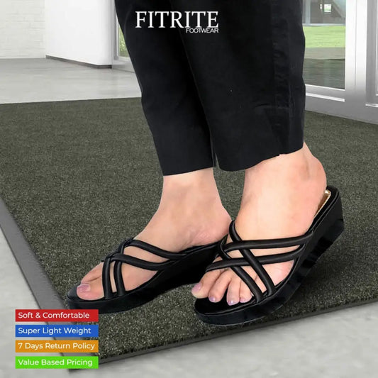 Plate Form Sole Slippers 303 - Black / 36 - Slippers