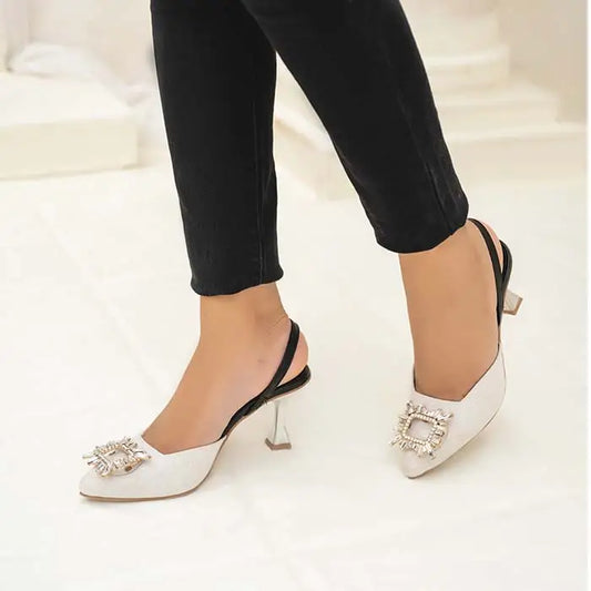 Semi Coat Show Heel - White / 36 - Heel
