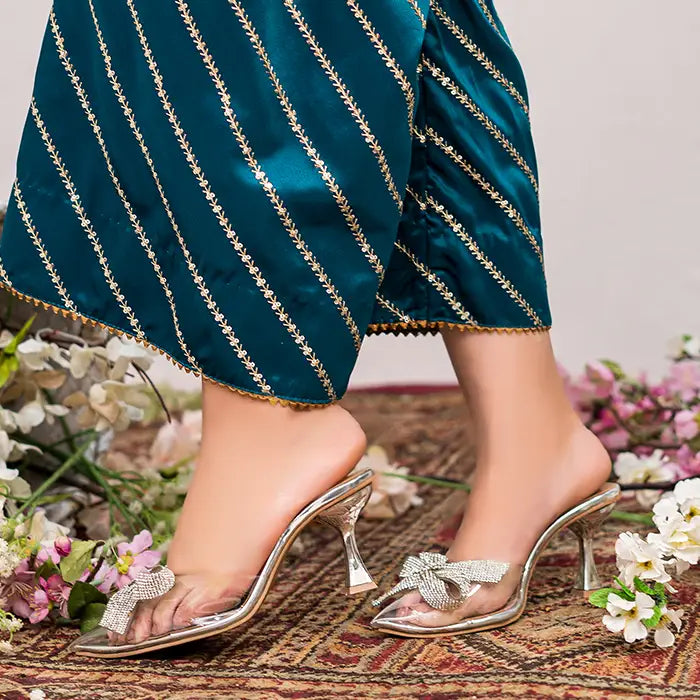 Stylish Transparent Heel - Silver / 36 - Heel