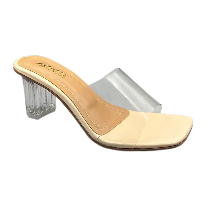 Transparent Block Heel 502 - Beige / 36 - Heel